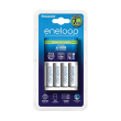 Eneloop White charger K-KJ17MCC40E advanced + 4 white AA batteries / Capacity: min. 1900 mAh