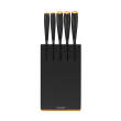 Fiskars FF dėklas su 5 peiliais (juodos spalvos)