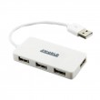4World HUB Rectangle USB 2.0 4 portai, baltas